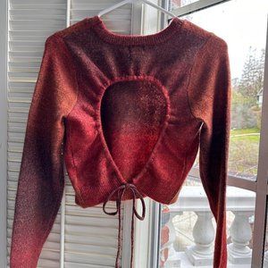 Cotton On Cropped Ombré Open Back Sweater size M
